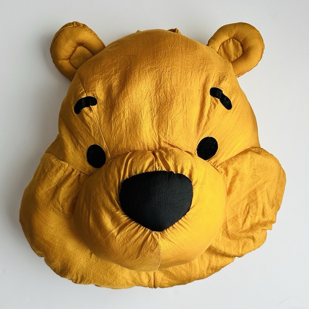 Vintage Disney Winnie The Pooh Head Face Pillow 20"×21" Nylon Plush